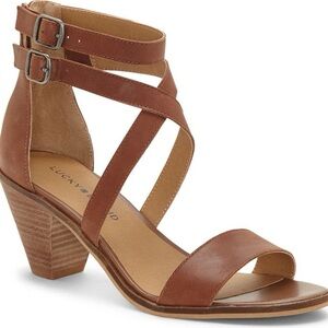 Lucky Brand Women's Tan Strappy Ressia Double Ankle  Sandal (Women)